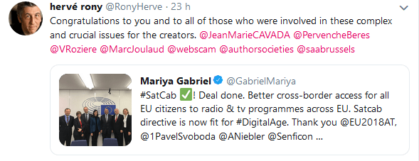 tweetherve directive cabsat